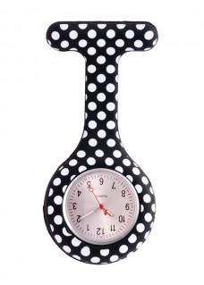 Siliconen Horloge Verpleegkundige Polka Dots Zwart