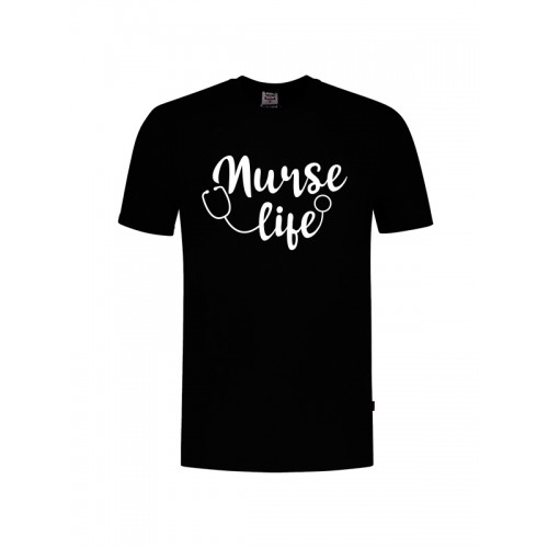T-Shirt Nurse Life Zwart