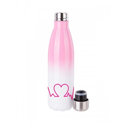 Thermosfles Roze/Wit Hartslag